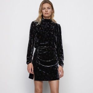 ZARA PRINTED VELVET DRESS